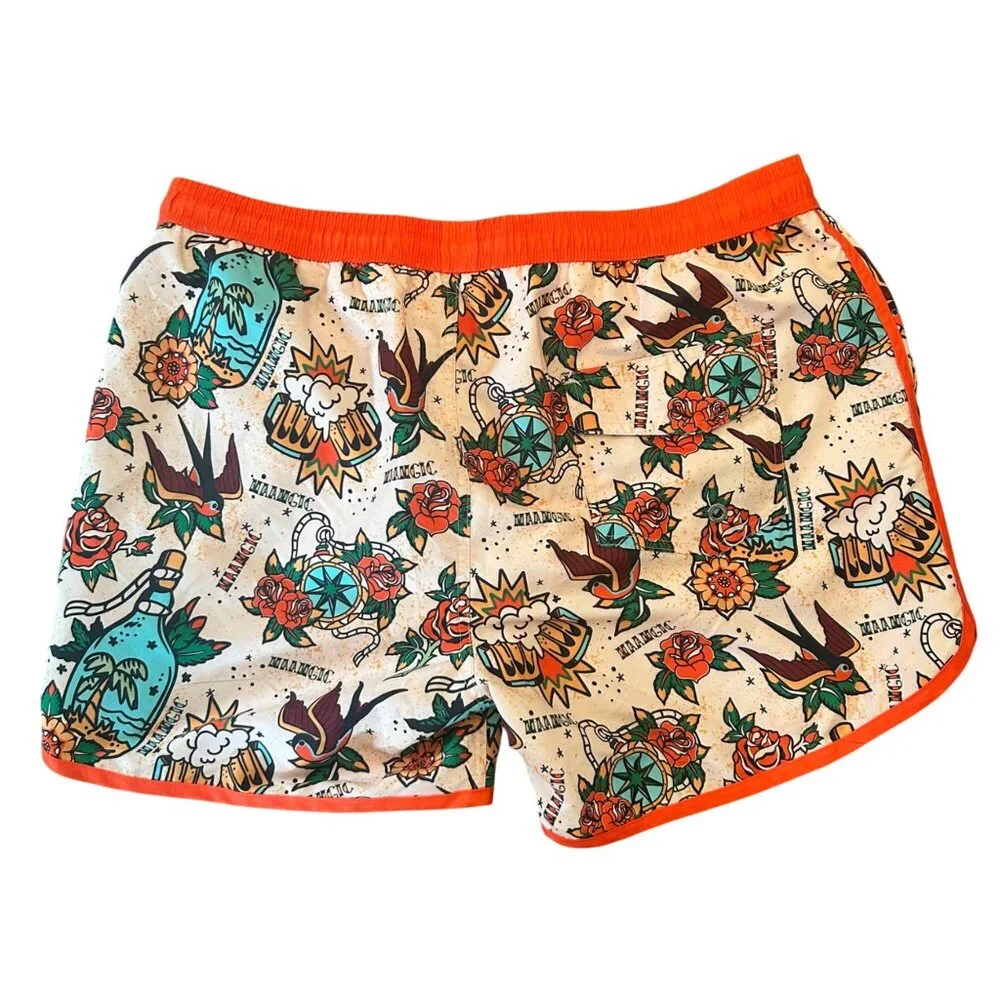MAAMGIC Traditional Tattoo Novelty Print Classic Swim Trunks XXL